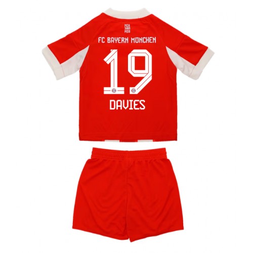 Stroje piłkarskie Bayern Munich Alphonso Davies #19 Koszulka Podstawowej dla dzieci 2025-26 Krótki Rękaw (+ szorty)